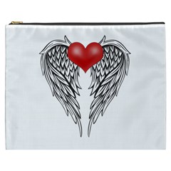 Angel Heart Tattoo Cosmetic Bag (xxxl)  by Valentinaart