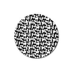 Panda Pattern Magnet 3  (round) by Valentinaart