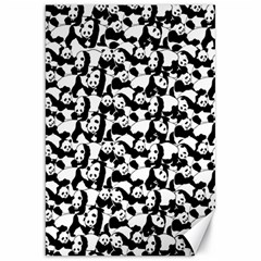 Panda Pattern Canvas 20  X 30   by Valentinaart