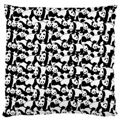 Panda Pattern Large Cushion Case (two Sides) by Valentinaart