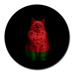 Watermelon Cat Round Mousepads by Valentinaart