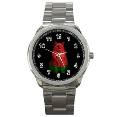 Watermelon Cat Sport Metal Watch