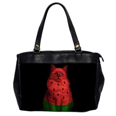 Watermelon Cat Office Handbags (2 Sides)  by Valentinaart