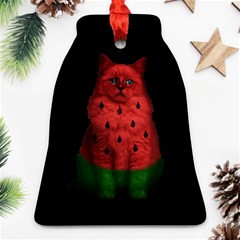 Watermelon Cat Bell Ornament (two Sides) by Valentinaart