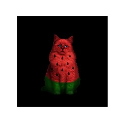 Watermelon Cat Small Satin Scarf (square) by Valentinaart