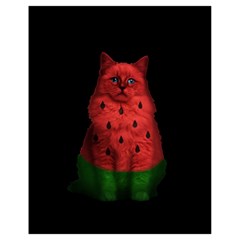 Watermelon Cat Drawstring Bag (small) by Valentinaart