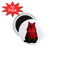 Watermelon Cat 1 75  Magnets (10 Pack)  by Valentinaart