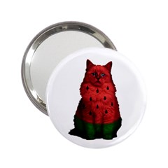 Watermelon Cat 2 25  Handbag Mirrors by Valentinaart