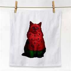 Watermelon Cat Face Towel by Valentinaart