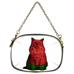 Watermelon Cat Chain Purses (two Sides)  by Valentinaart