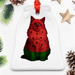 Watermelon Cat Bell Ornament (two Sides) by Valentinaart