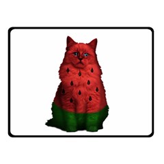 Watermelon Cat Double Sided Fleece Blanket (small)  by Valentinaart