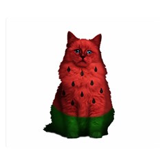 Watermelon Cat Double Sided Flano Blanket (small)  by Valentinaart