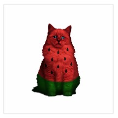 Watermelon Cat Large Satin Scarf (square) by Valentinaart