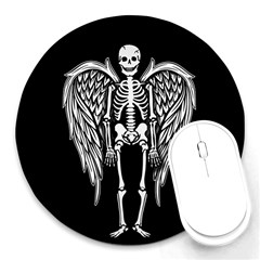 Angel Skeleton Round Mousepads by Valentinaart