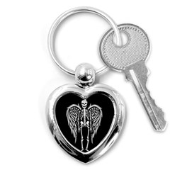 Angel Skeleton Key Chains (heart)  by Valentinaart