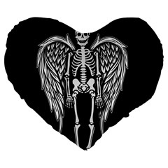 Angel Skeleton Large 19  Premium Flano Heart Shape Cushions