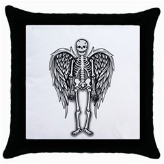 Angel skeleton Throw Pillow Case (Black)