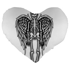 Angel Skeleton Large 19  Premium Heart Shape Cushions by Valentinaart