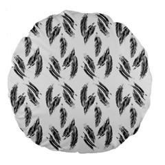 Feather Pattern Large 18  Premium Flano Round Cushions by Valentinaart