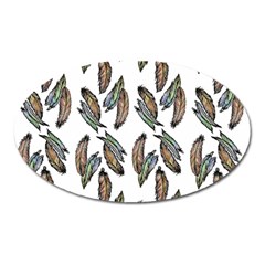 Feather Pattern Oval Magnet by Valentinaart