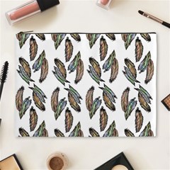 Feather Pattern Cosmetic Bag (xl) by Valentinaart