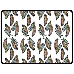 Feather Pattern Double Sided Fleece Blanket (large)  by Valentinaart