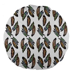 Feather Pattern Large 18  Premium Flano Round Cushions by Valentinaart