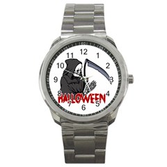 Death - Halloween Sport Metal Watch by Valentinaart