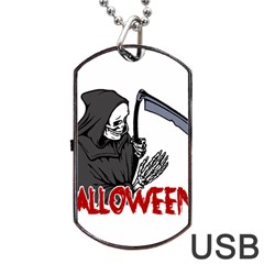 Death - Halloween Dog Tag Usb Flash (one Side) by Valentinaart