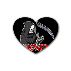 Death - Halloween Rubber Coaster (heart)  by Valentinaart