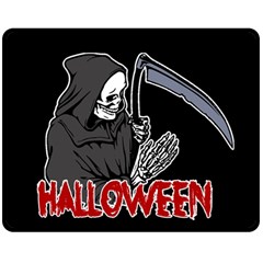 Death - Halloween Double Sided Fleece Blanket (medium)  by Valentinaart