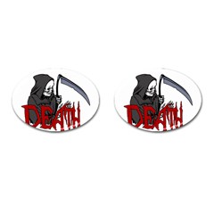 Death - Halloween Cufflinks (oval) by Valentinaart