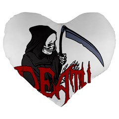 Death - Halloween Large 19  Premium Heart Shape Cushions by Valentinaart