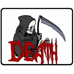 Death - Halloween Double Sided Fleece Blanket (medium)  by Valentinaart