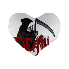 Death - Halloween Standard 16  Premium Flano Heart Shape Cushions by Valentinaart