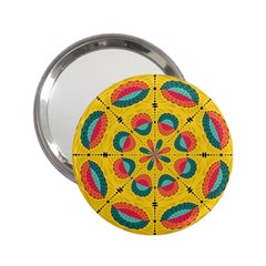 Textured Tropical Mandala 2 25  Handbag Mirrors by linceazul