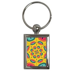 Textured Tropical Mandala Key Chains (rectangle)  by linceazul