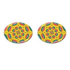 Textured Tropical Mandala Cufflinks (oval) by linceazul