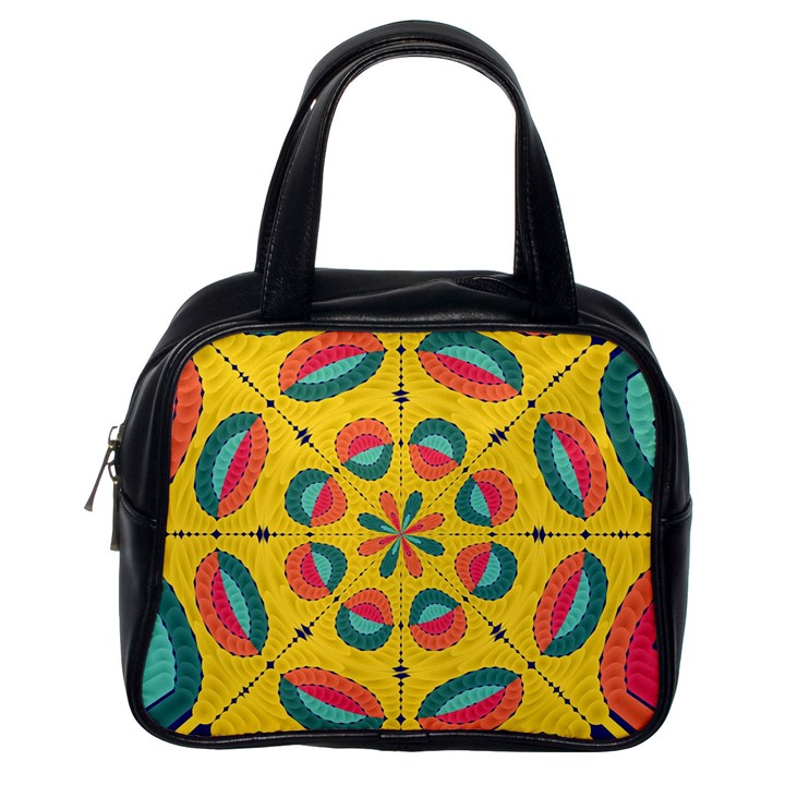 Textured Tropical Mandala Classic Handbags (One Side)