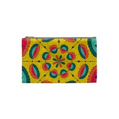 Textured Tropical Mandala Cosmetic Bag (small)  by linceazul