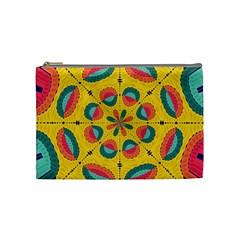 Textured Tropical Mandala Cosmetic Bag (medium)  by linceazul