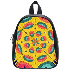 Textured Tropical Mandala School Bag (small) by linceazul