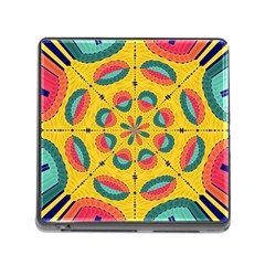 Textured Tropical Mandala Memory Card Reader (square) by linceazul