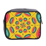 Textured Tropical Mandala Mini Toiletries Bag 2-Side Back