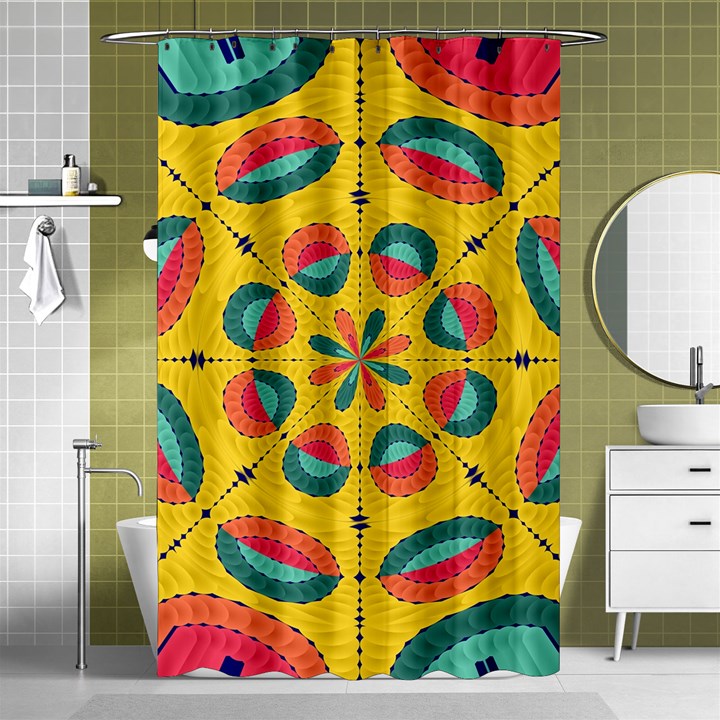 Textured Tropical Mandala Shower Curtain 48  x 72  (Small) 