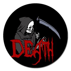 Death - Halloween Magnet 5  (round) by Valentinaart