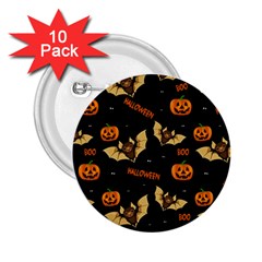 Bat, Pumpkin And Spider Pattern 2 25  Buttons (10 Pack)  by Valentinaart