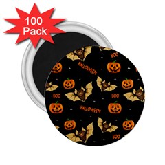 Bat, Pumpkin And Spider Pattern 2 25  Magnets (100 Pack)  by Valentinaart