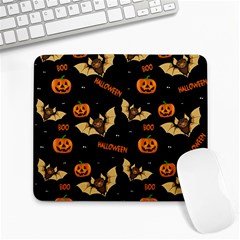 Bat, Pumpkin And Spider Pattern Large Mousepads by Valentinaart